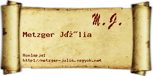 Metzger Júlia névjegykártya